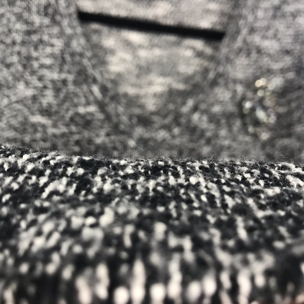 Zara W/B Collection Mixed Knit V-Neck Sweater with Brooch Black/White Size L - Picture 6 of 10